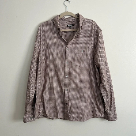 Express casual button down flannel shirt - Picture 1 of 3
